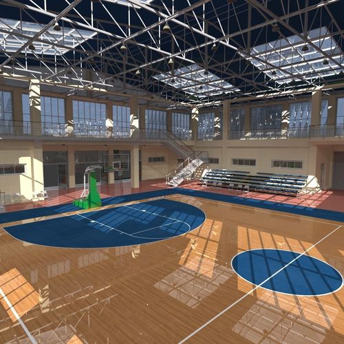 student Basketball Sport Hall 3D model CGTrader