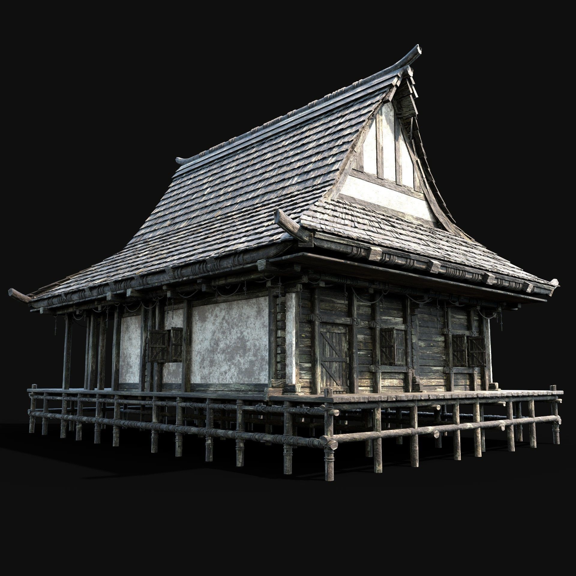 JAPAN CHINESE FEUDAL HOUSE DOJO HUT SAMURAI NINJA COLLECTION AAA VR