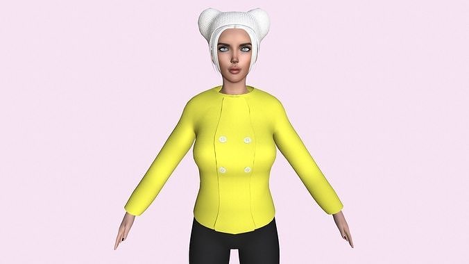 Maya Modular Girl 18 Low-poly 3D model