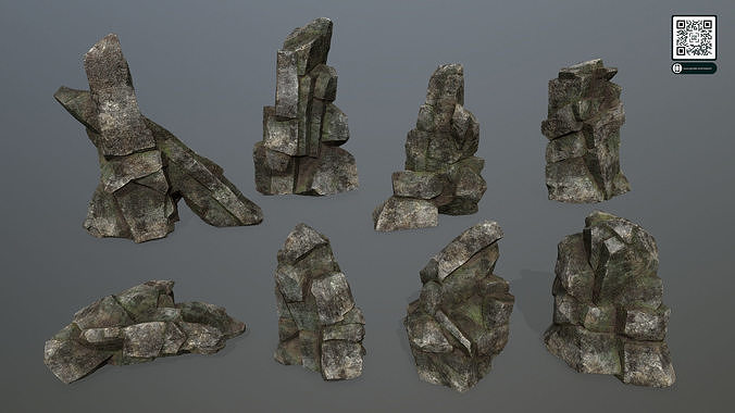 rocks Low-poly 3D model