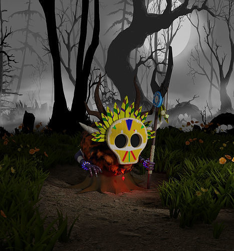 Shaman Low-poly 3D model