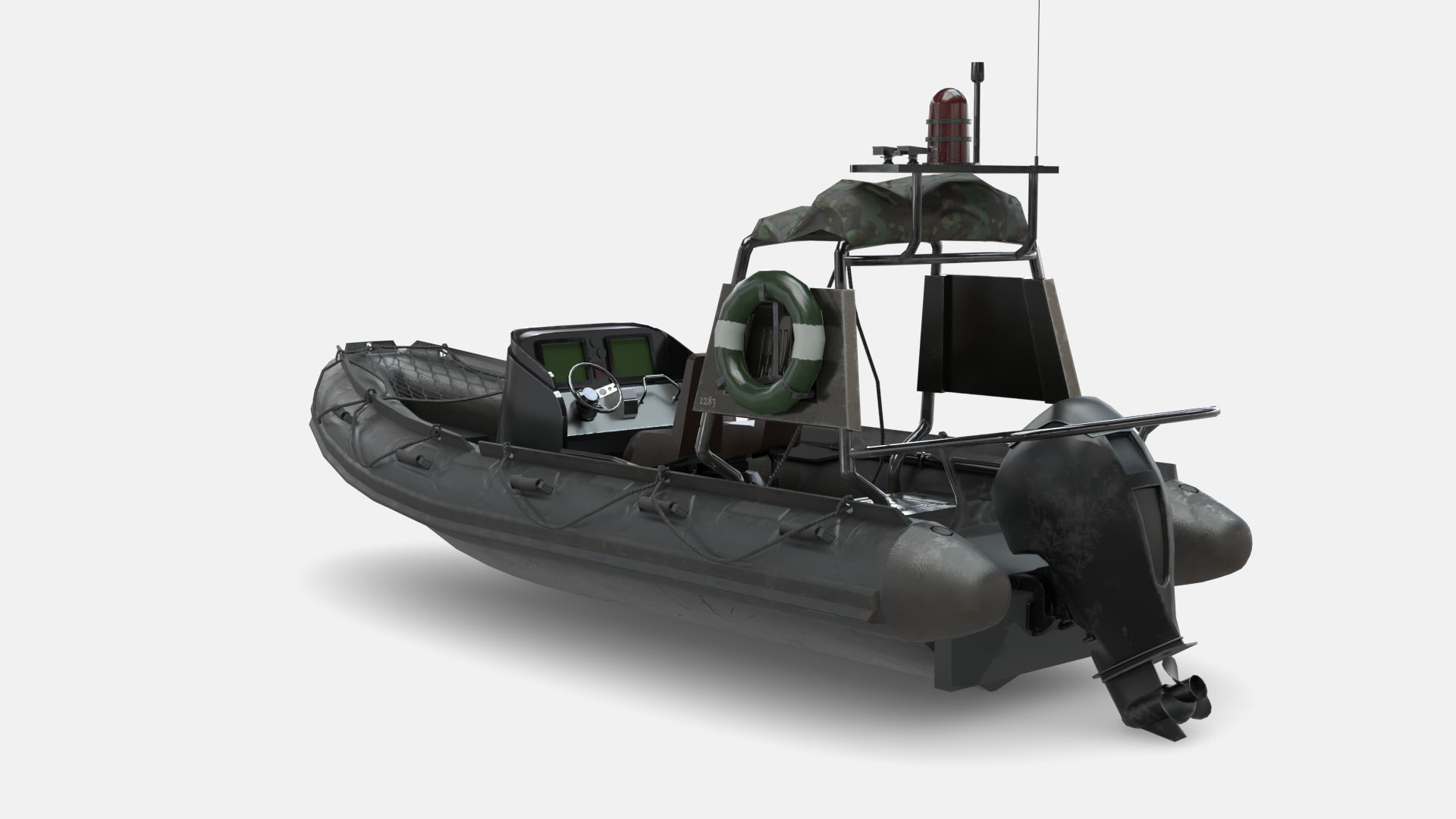 3D model Military Zodiac Boat VR / AR / lowpoly CGTrader