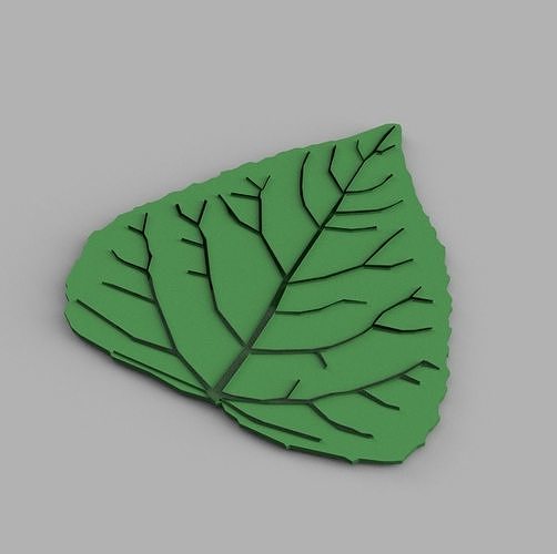 poplar leaf 3D model 3D printable | CGTrader