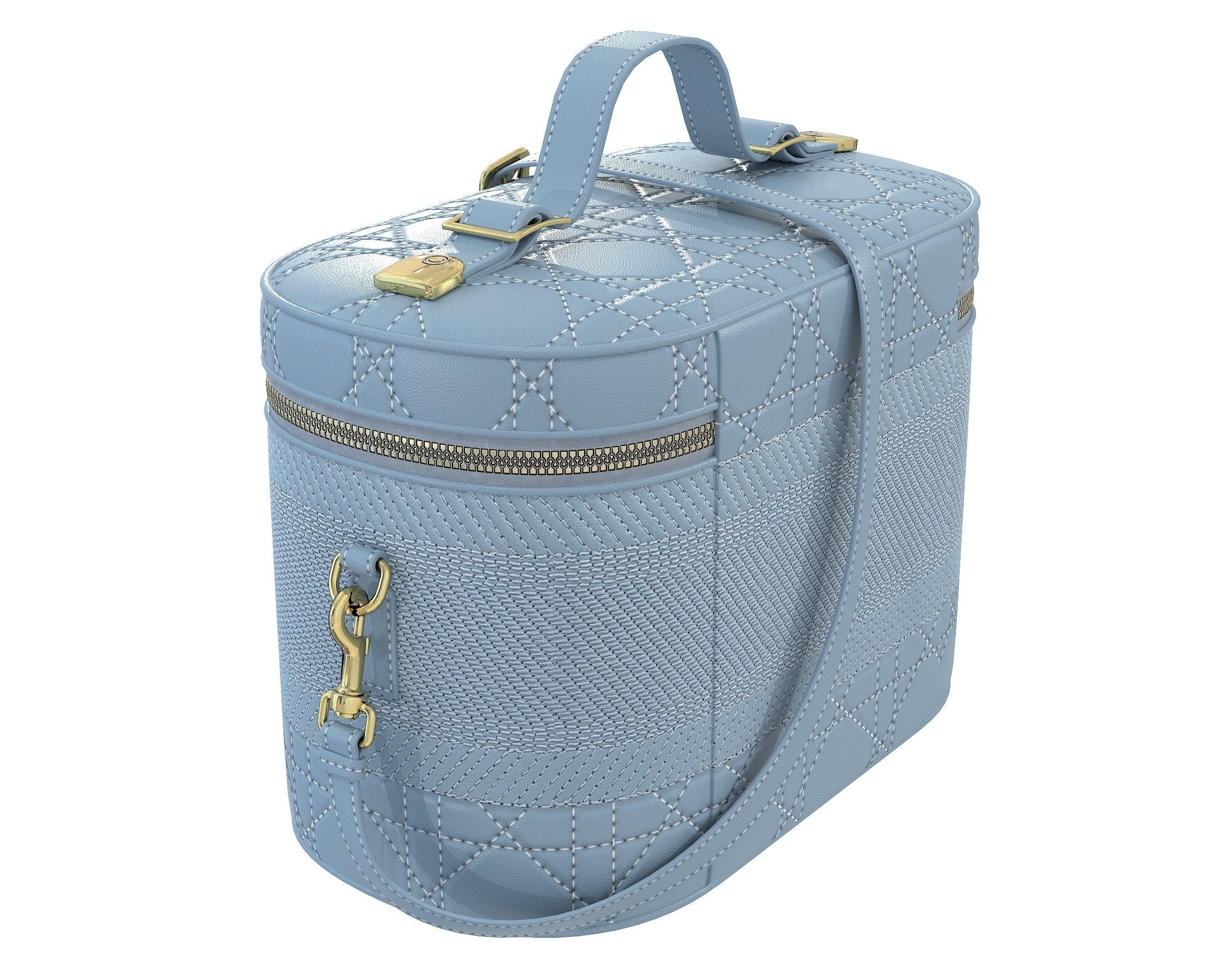 3D model Dior DiorTravel Vanity Case Bag Blue VR / AR / lowpoly CGTrader