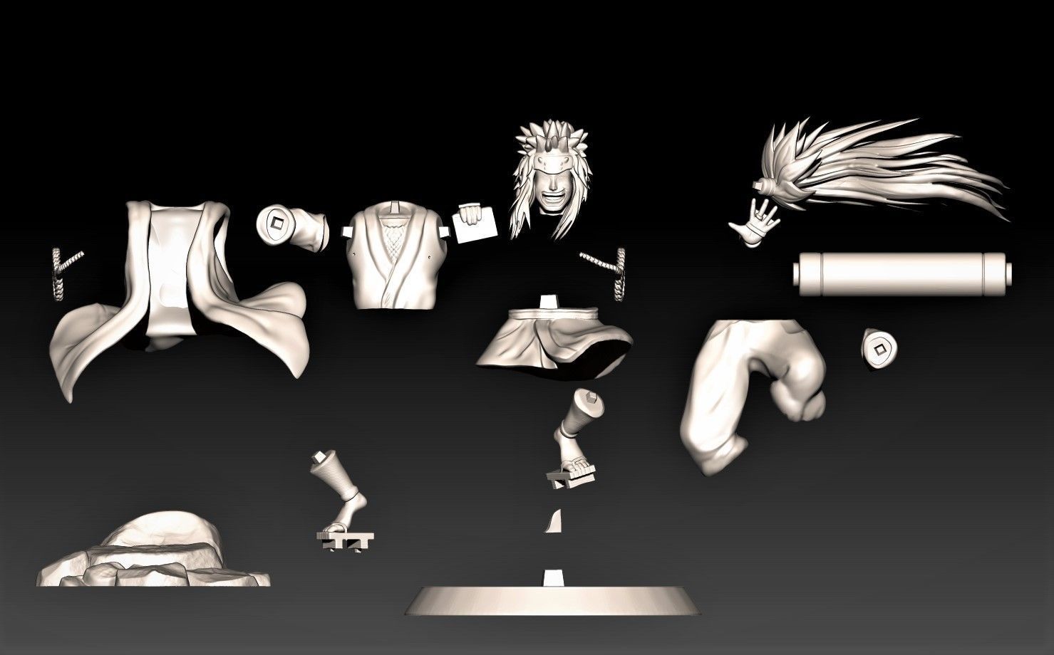Jiraiya - Naruto 3D model 3D printable | CGTrader