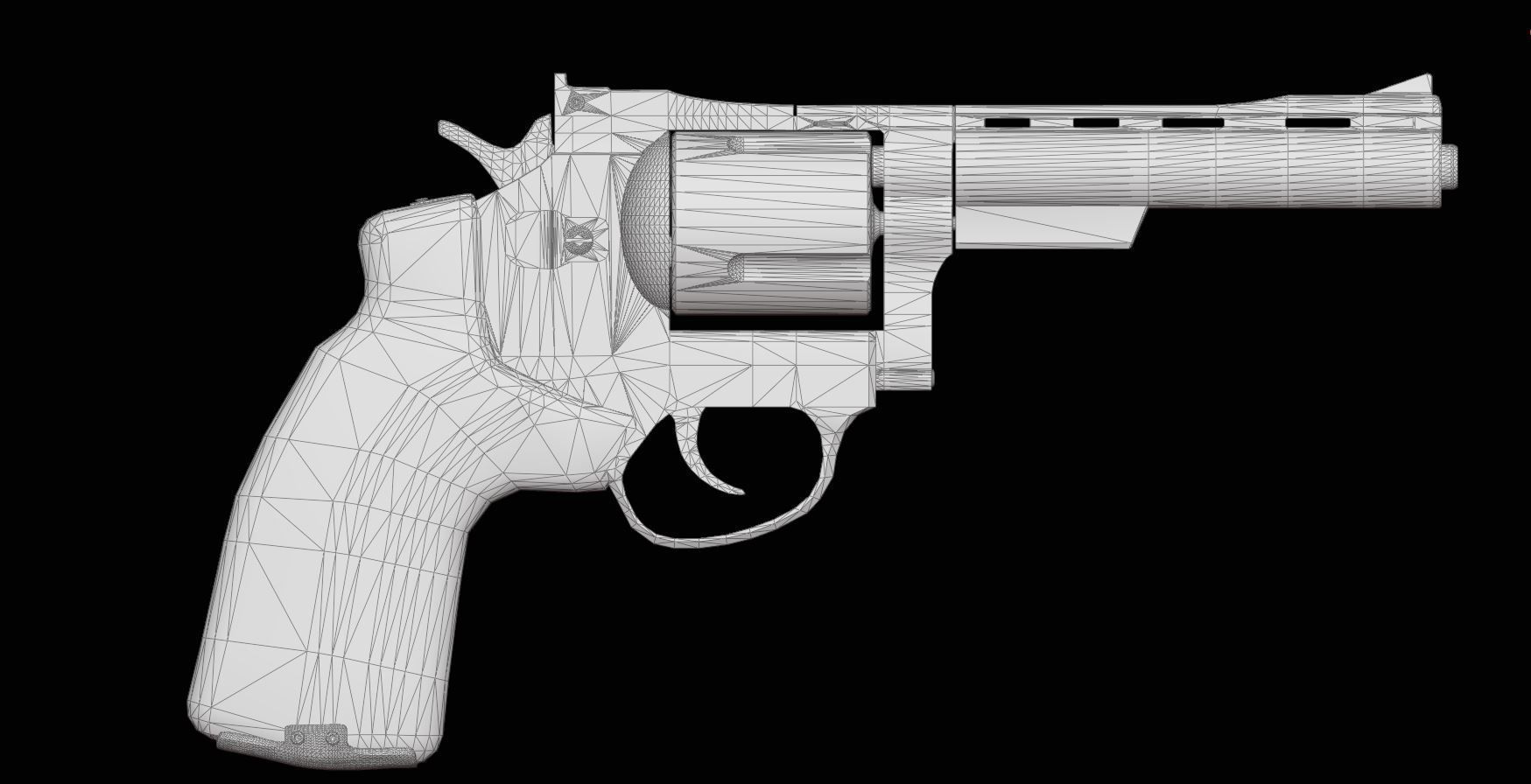 Video Game Revolver Model 3D model Revolver 357 Magnum Game Ready VR / AR / low-poly | CGTrader