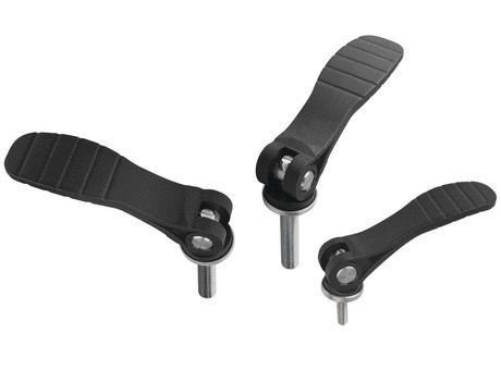 K0648 Adjustable cam levers with plastic handle with external thread, steel or stainless steel