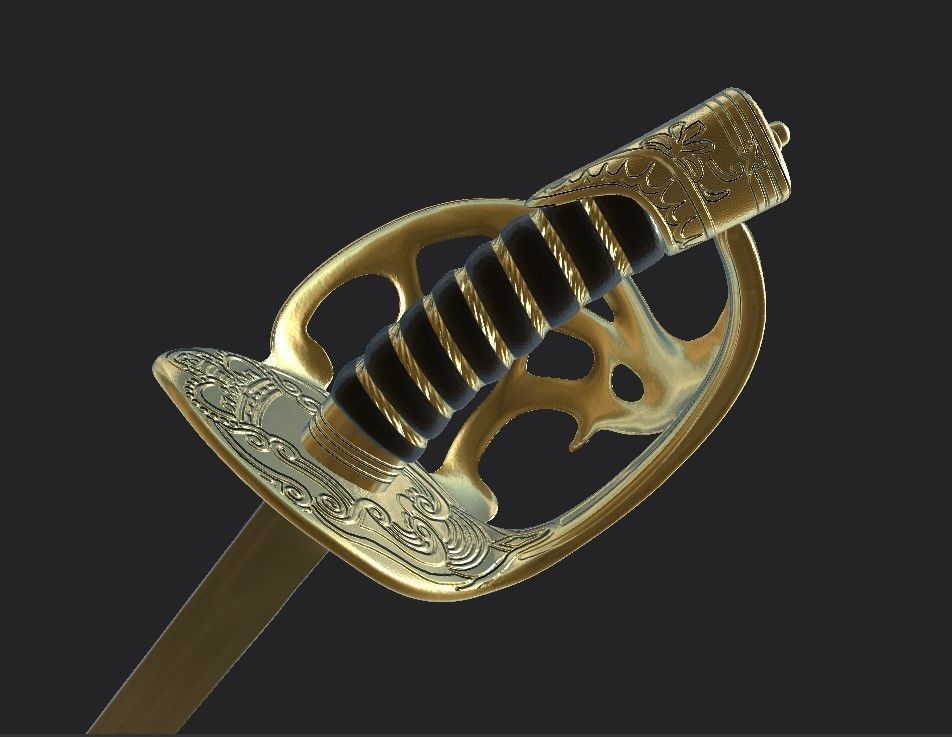 British Royal Guard Sword 1832 free 3D model CGTrader