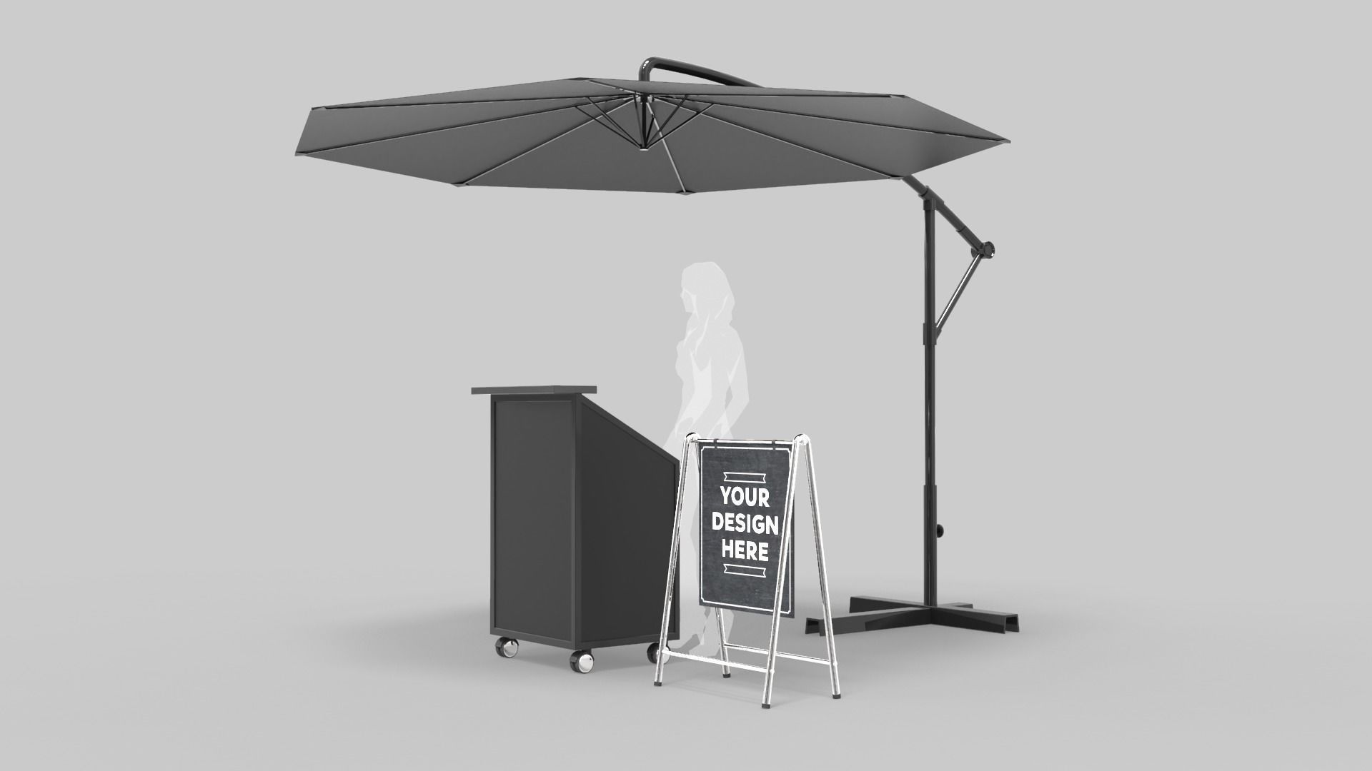 Valet Parking with Umbrella 2 3D model CGTrader