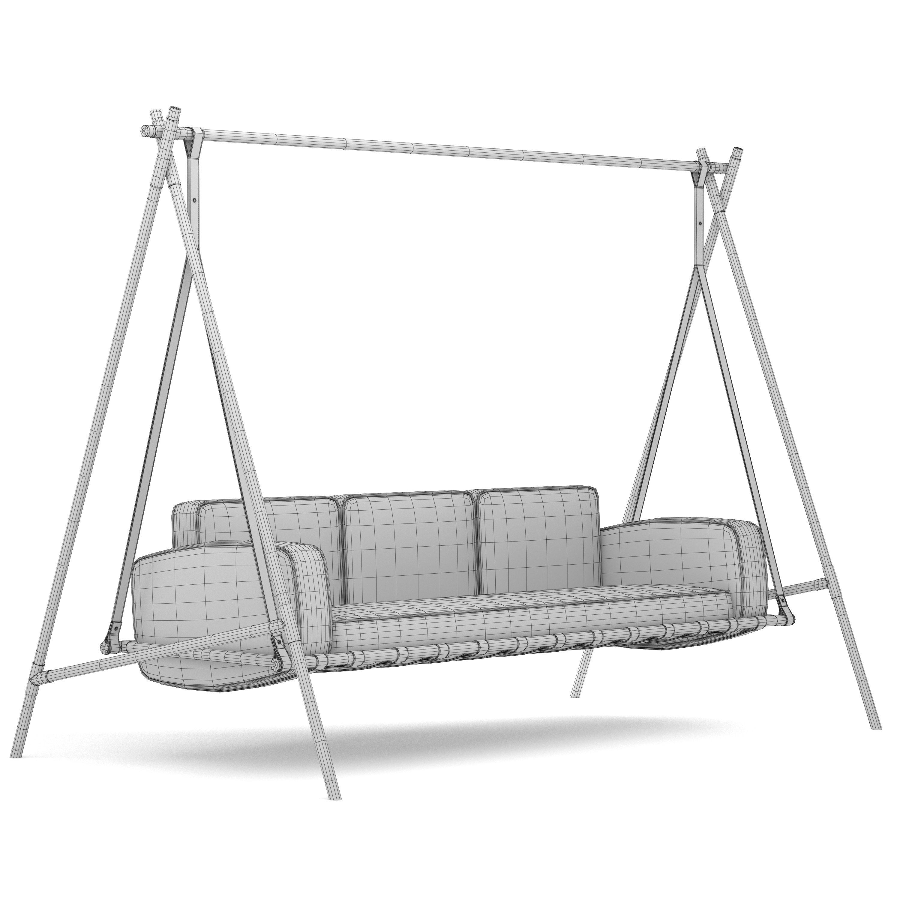 Modern Outdoor Waterproof Leather Hanging Sofa 3D model CGTrader