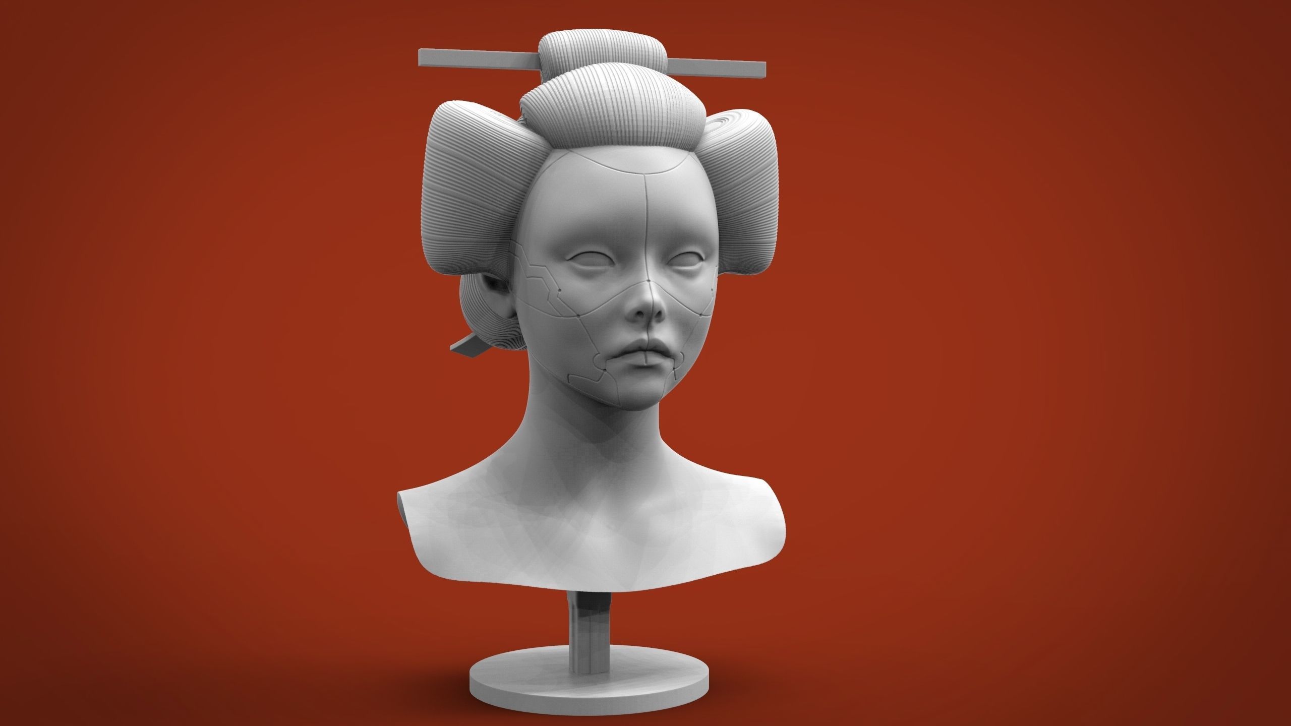 GHOST IN THE SHELL GEISHA 3D PRINT READY STL ztl 3D model 3D printable ...