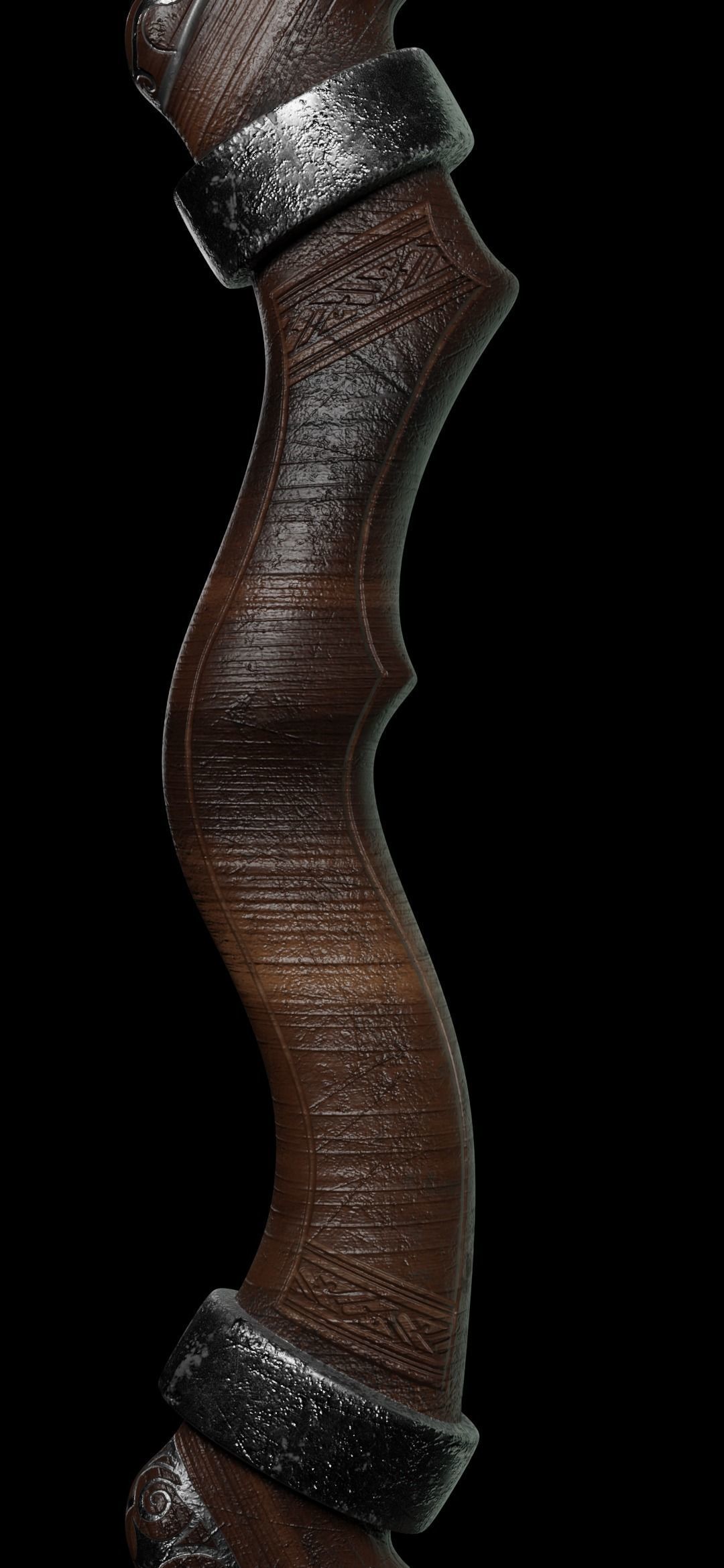 Fantasy Recurve Bow 3D model rigged | CGTrader