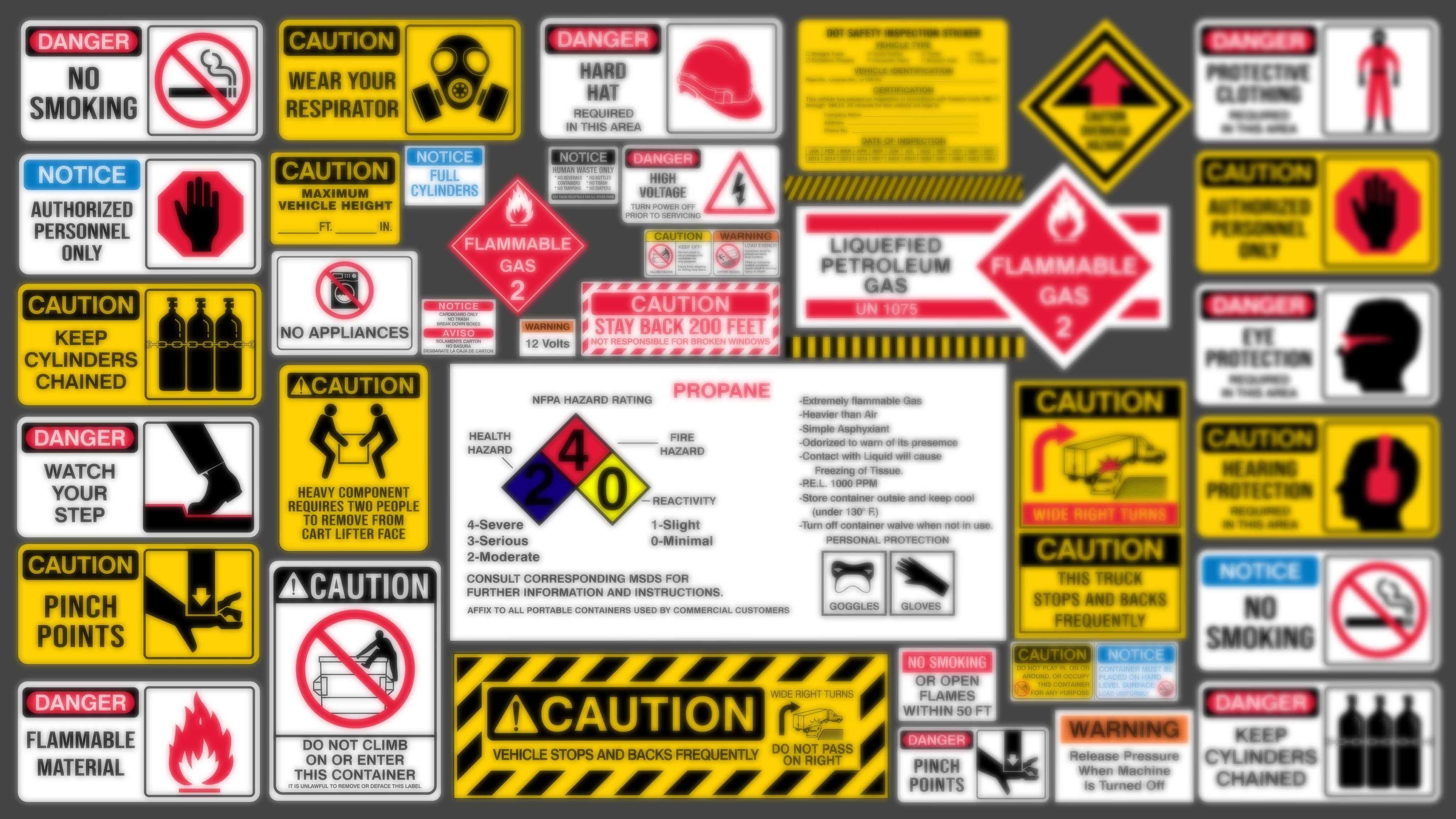 Industrial Sign Decal vol 02 Sticker and Decal generator Texture CGTrader