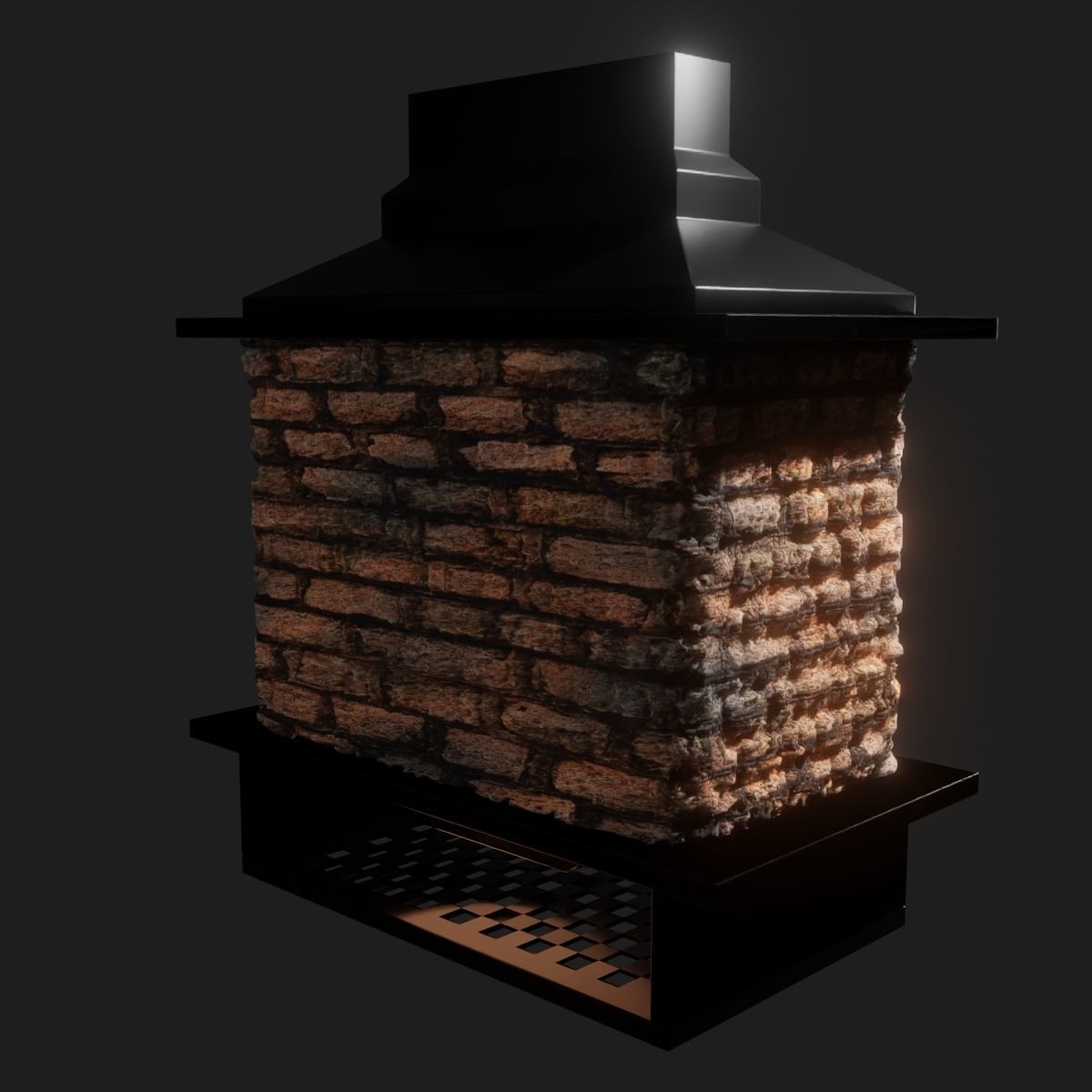 Fireplace PirtleStyled for Outdoor Deck and Patio 3D model CGTrader