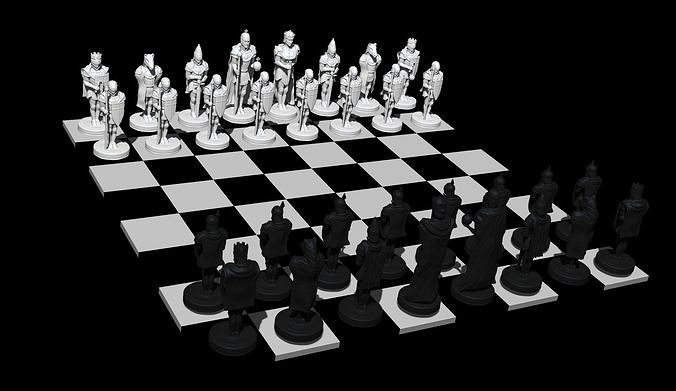 Chess Pieces free 3D model 3D printable | CGTrader