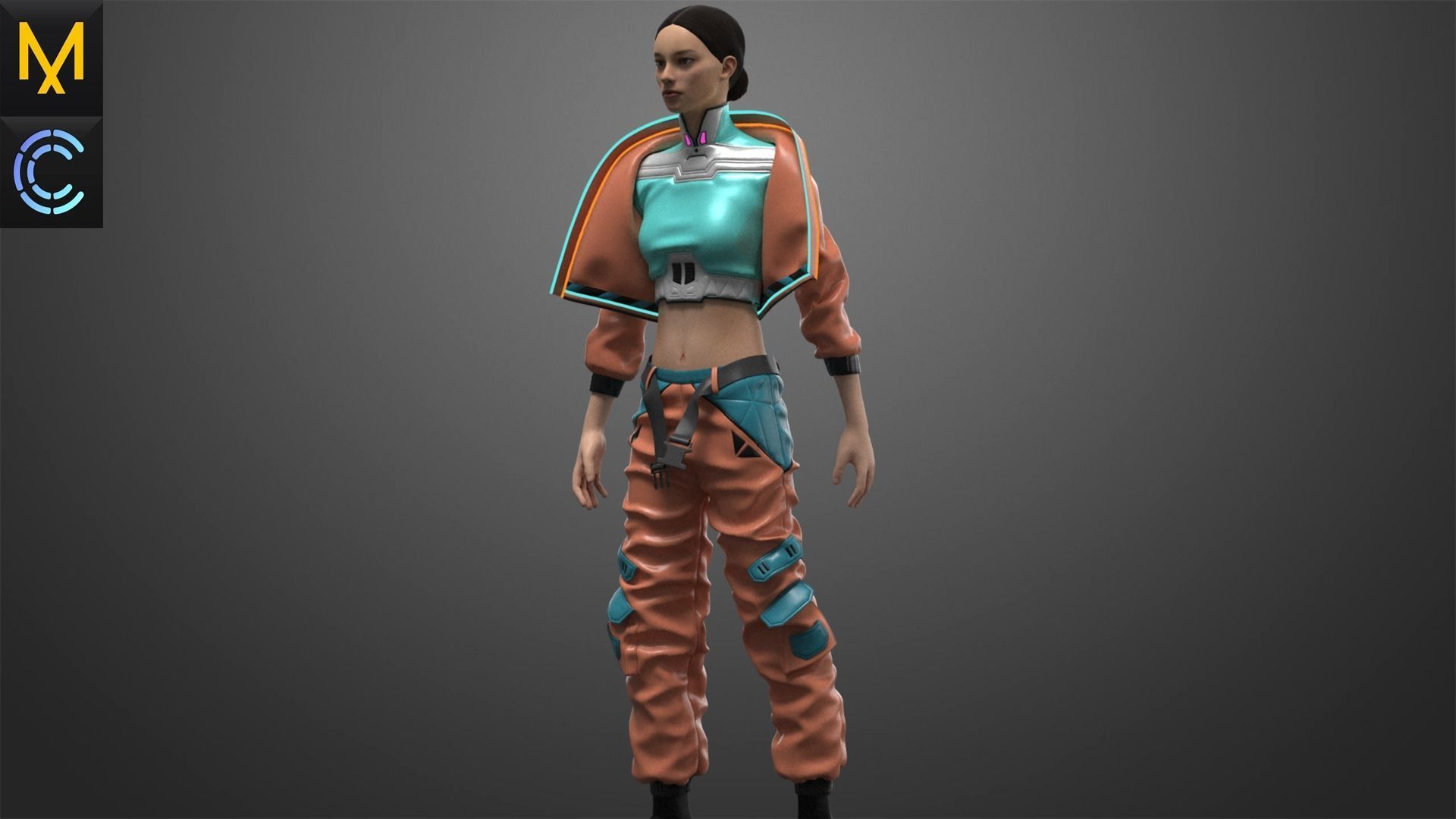 CyberPunk Outfit Female OBJ mtl FBX ZPRJ 3D model | CGTrader