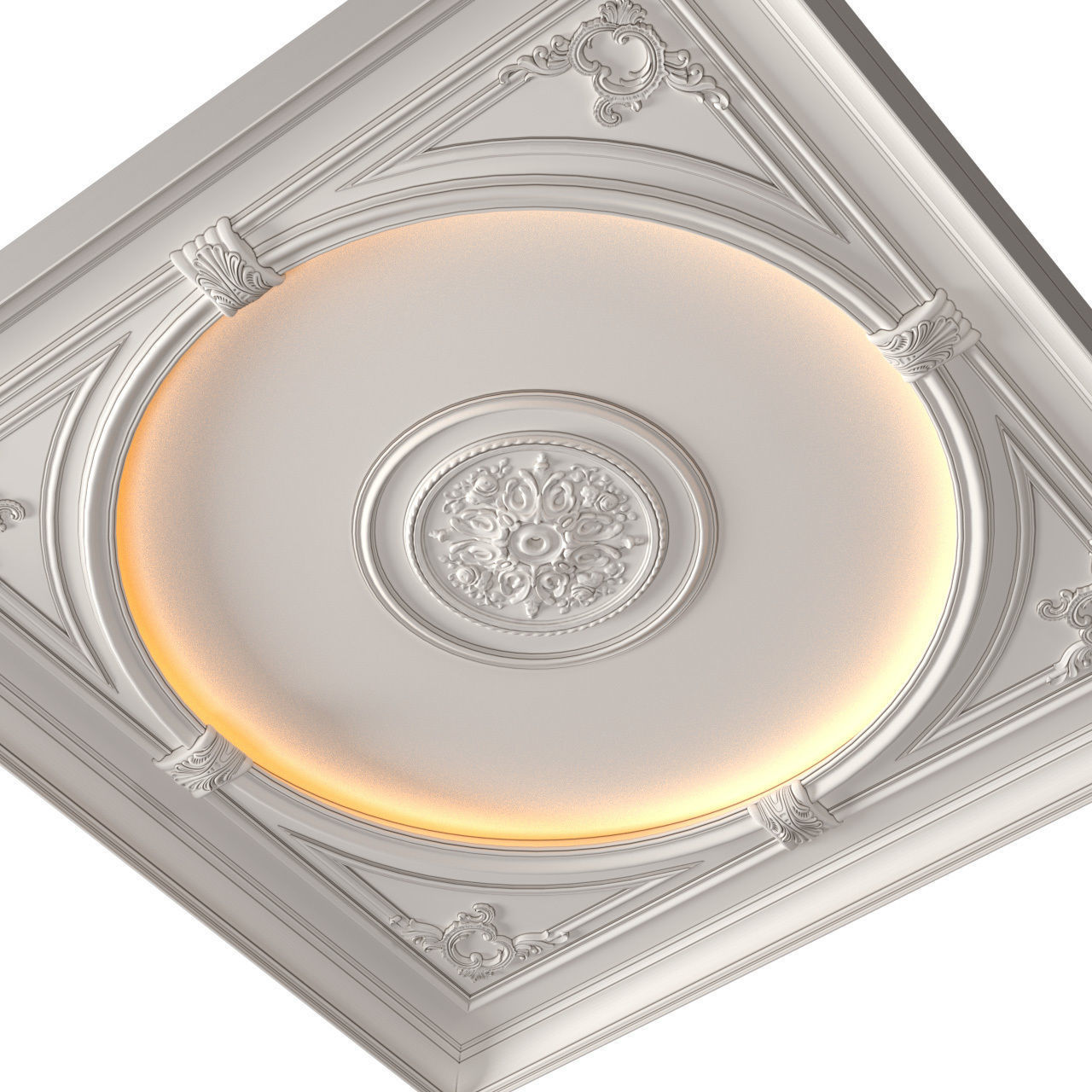 Gallery Detail: Classic Coffered Illuminated Ceiling Set 3D Model