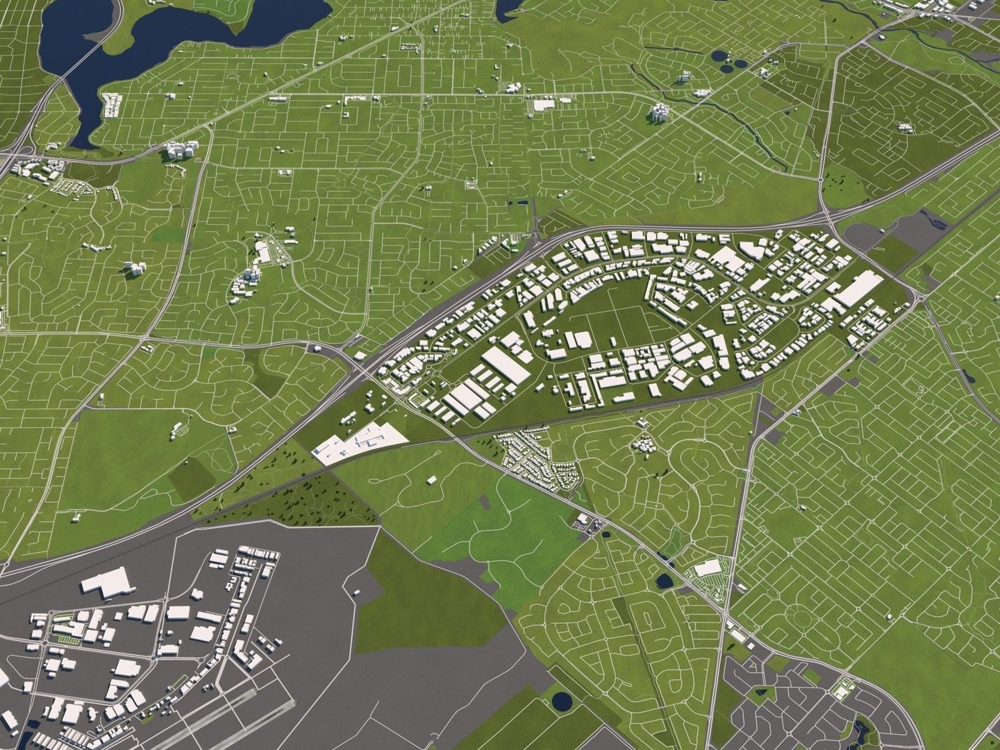 Perth Australia 50x50km 3D City Map 3D model | CGTrader