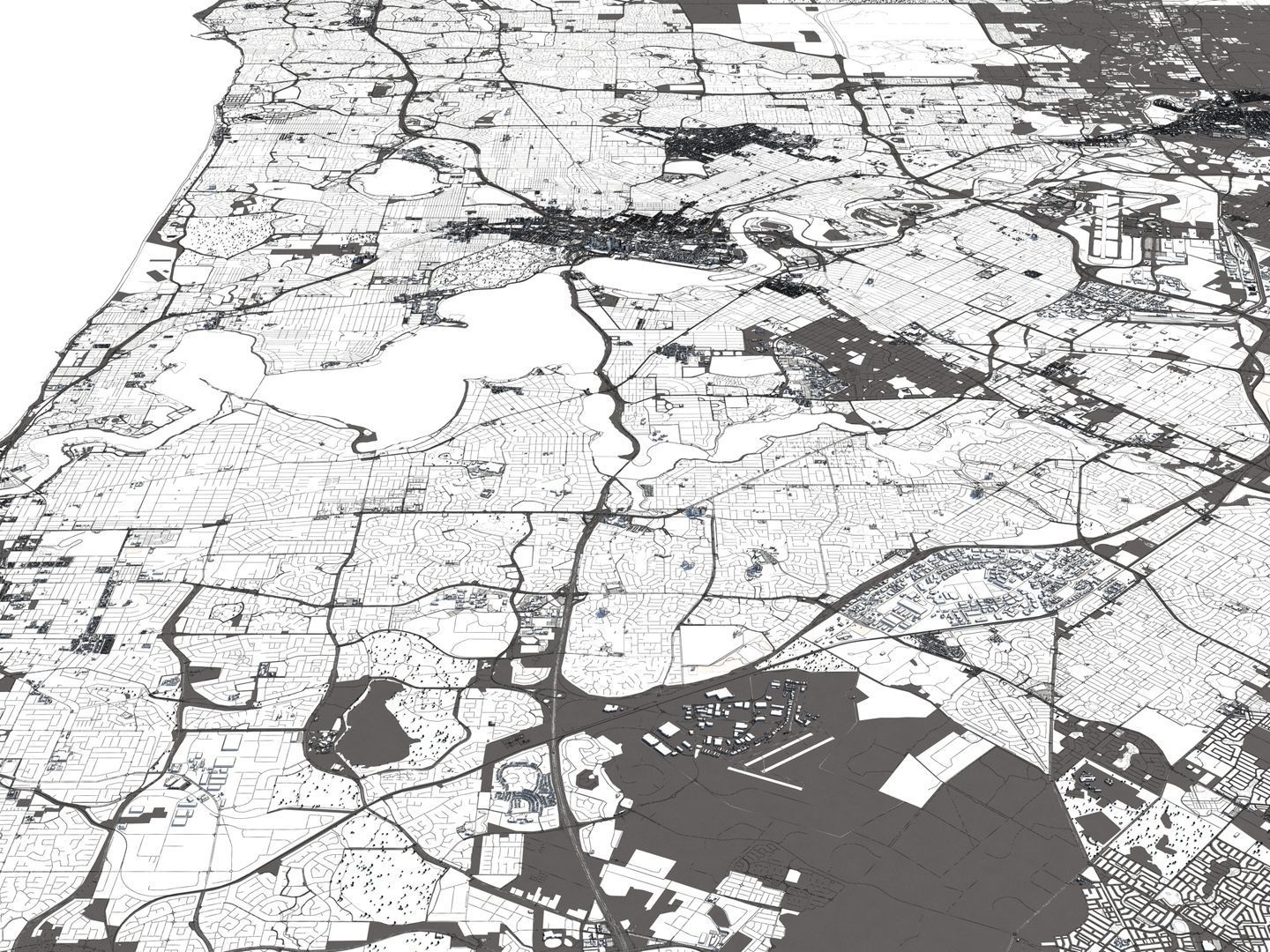 Perth Australia 50x50km 3D City Map 3D model | CGTrader