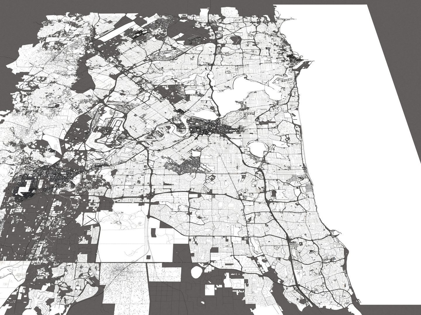 Perth Australia 50x50km 3D City Map 3D model | CGTrader