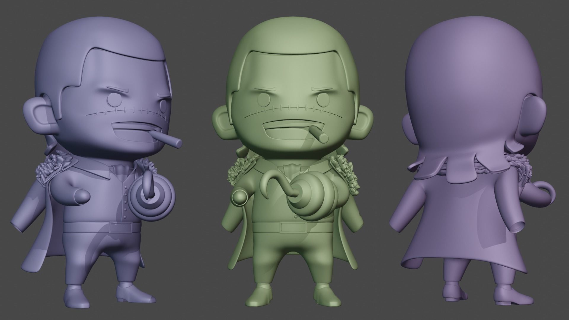 Sir Crocodile Chibi One Piece 3D model 3D printable CGTrader