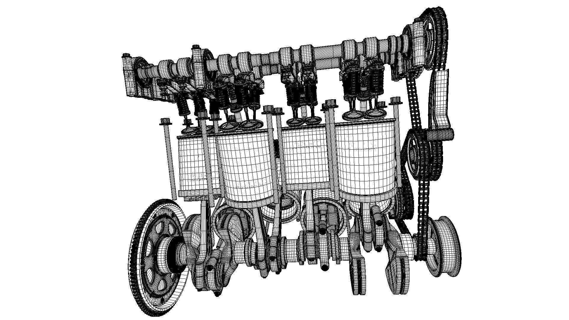 W8 Engine Working Animated 3D model animated rigged | CGTrader