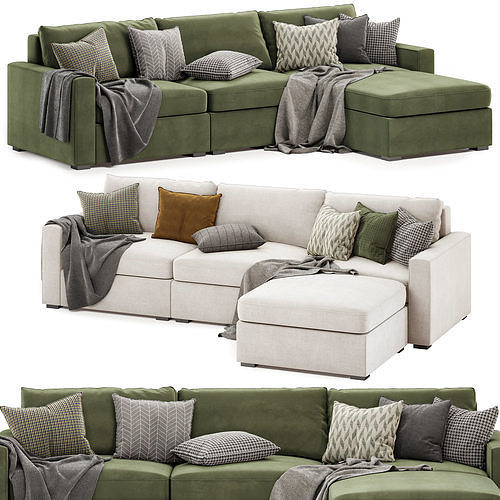 Maxwell modular sofa chaise sectional 3D model CGTrader