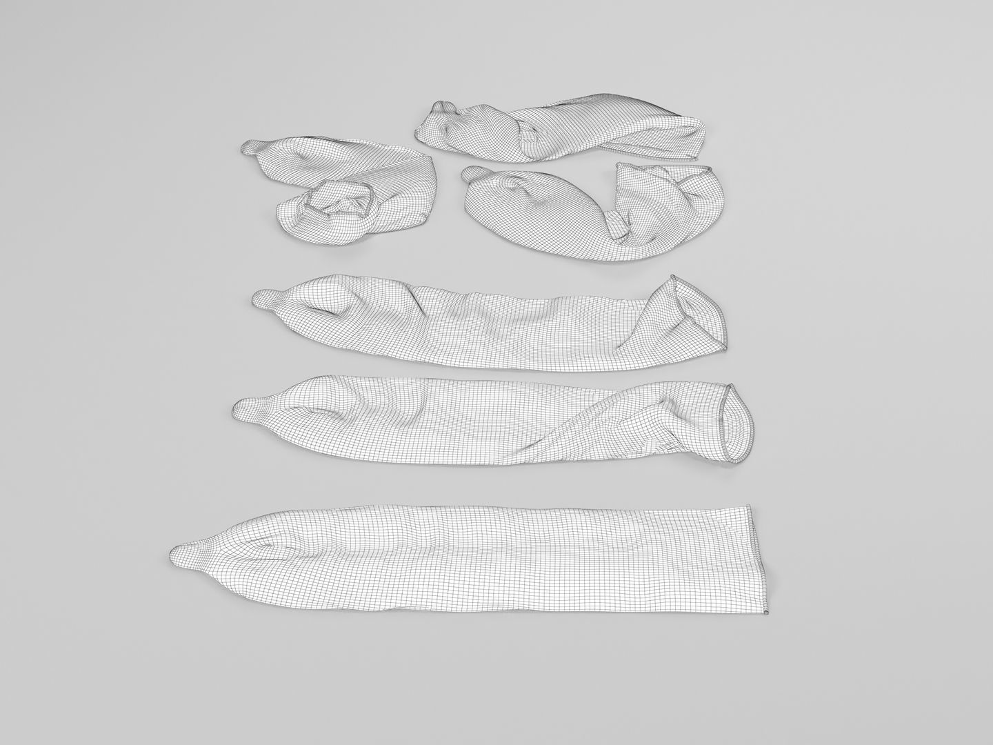 Condoms group of different colored plastic wraps 3D model CGTrader