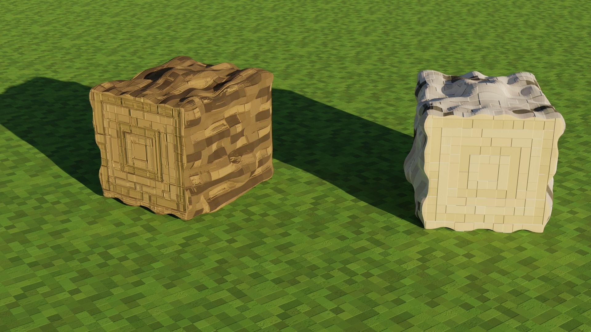 Minecraft realistic wood Blocks free 3D model CGTrader