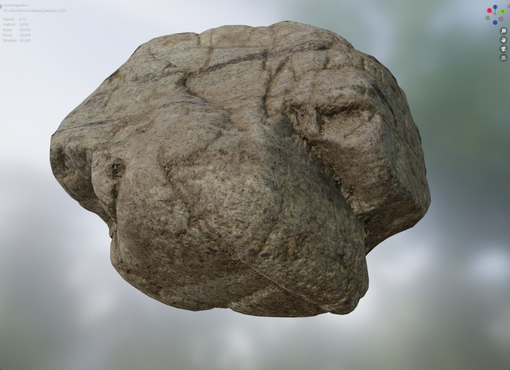3D model Weathered Sandstone - 8K Textures - 7 Mesh Resolutions VR / AR