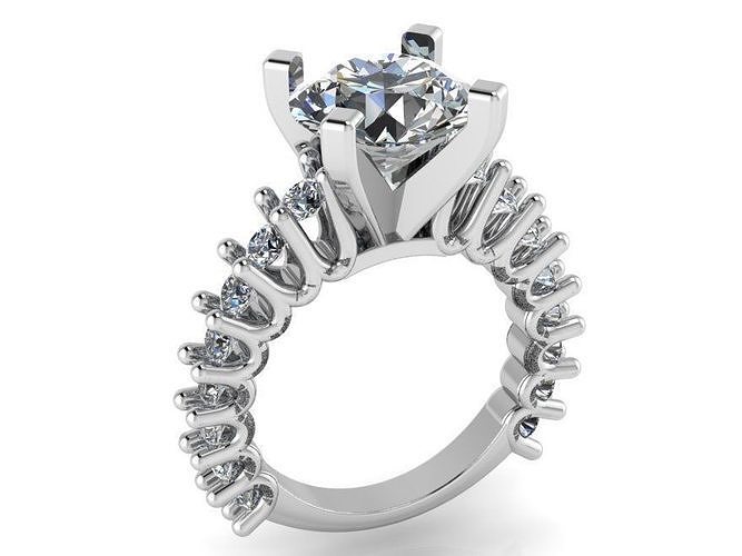 Peg Head Setting Ring 1250 3D model 3D printable CGTrader