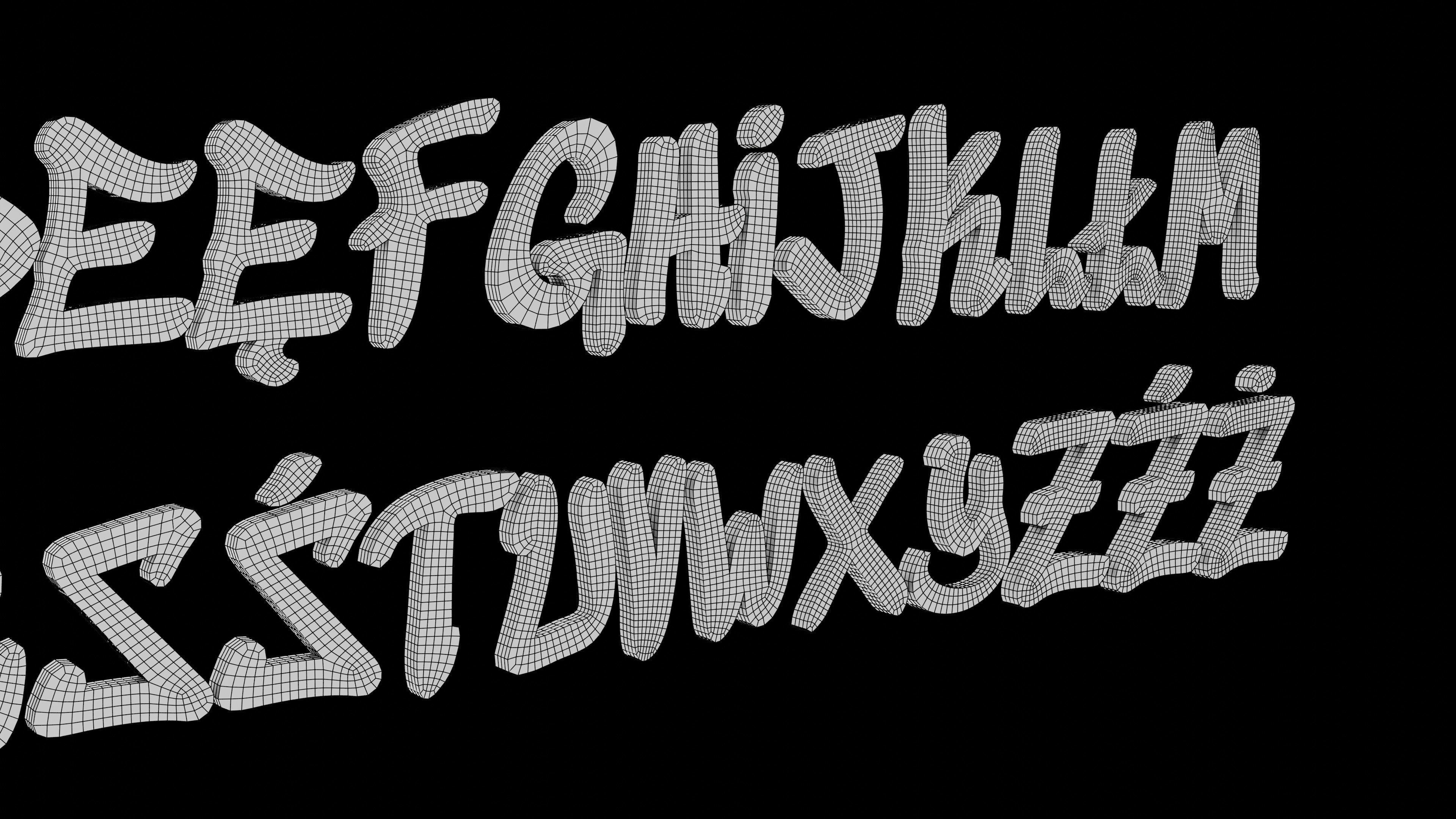 Sedgwick Ave Display font quad topology 3D model CGTrader