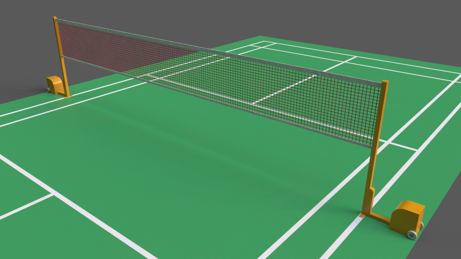 3D model PBR Badminton Court Floor and Net VR / AR / lowpoly CGTrader