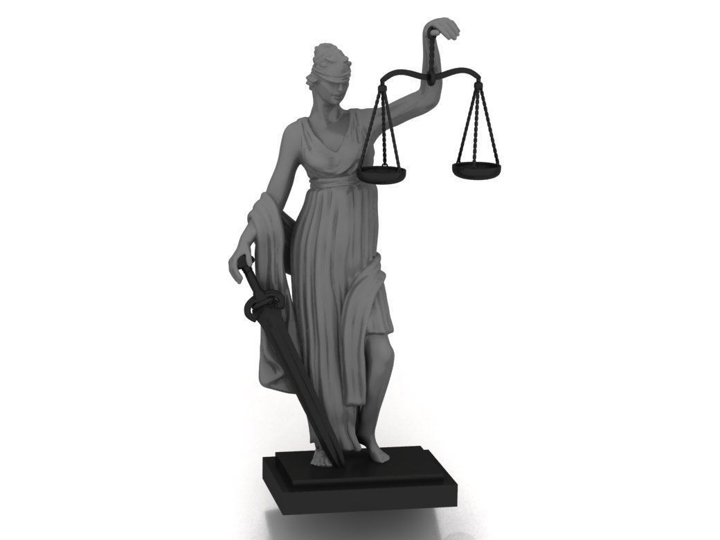 statue of justice 3D model 3D printable CGTrader