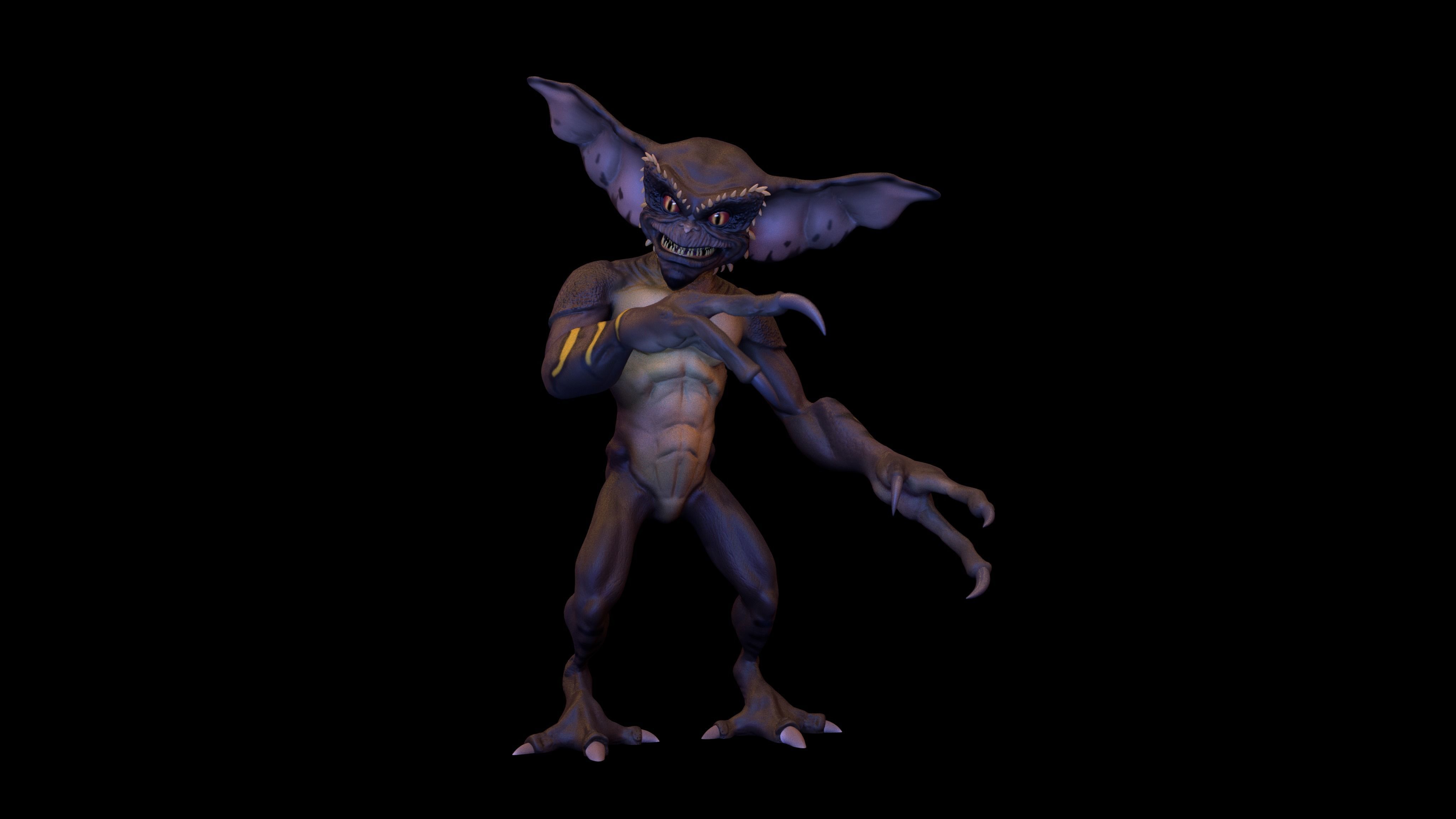 3D model Gremlin creature with long arms and legs VR / AR / low-poly ...