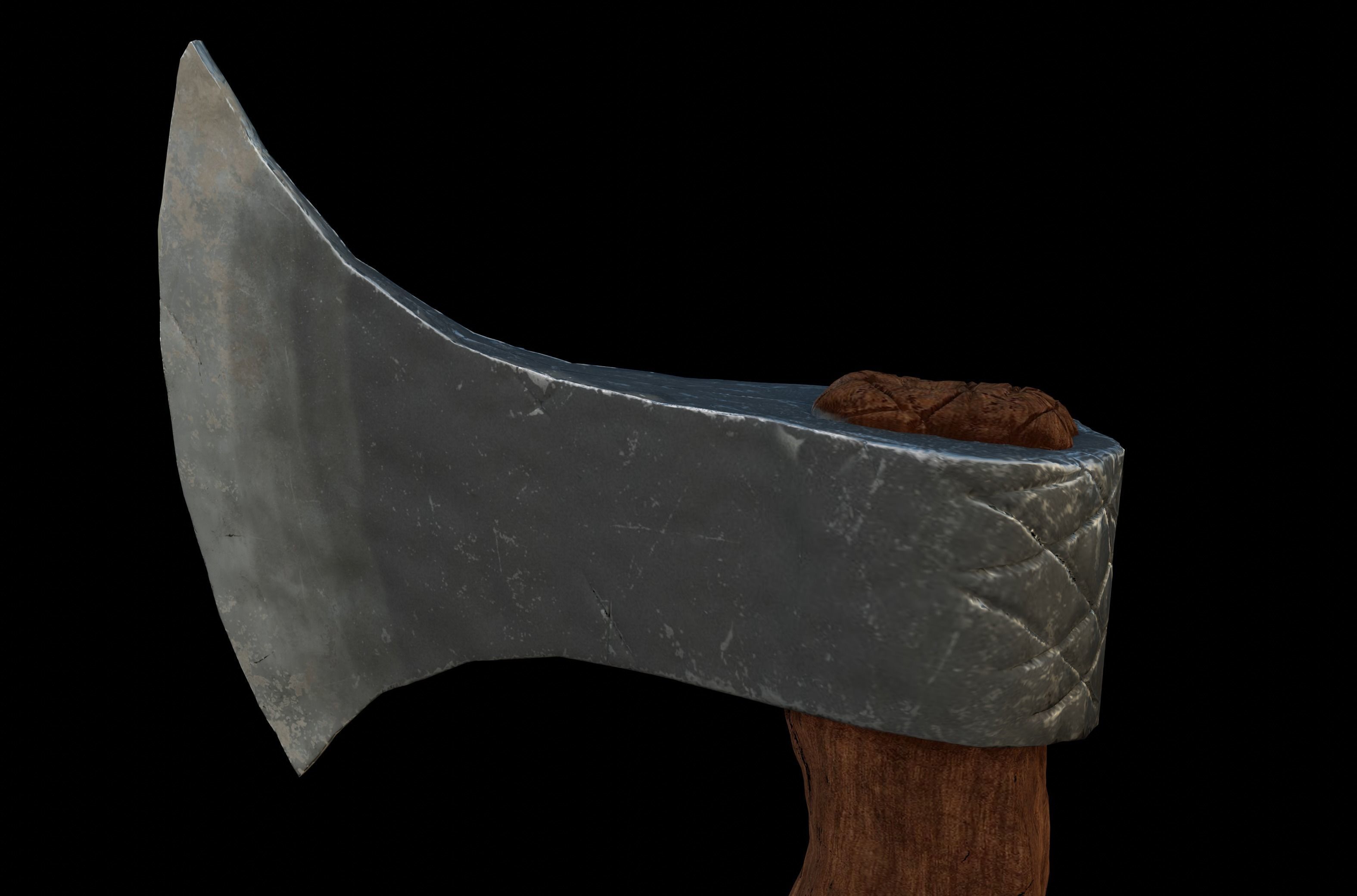 detailed realistic wooden ax 3D model | CGTrader