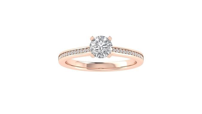 Women Round Stone Ring 3dm STL OBJ FBX Renders Details 3D model 3D ...