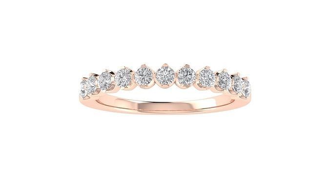 Round Diamond Cluster Band Ring 3dm STL OBJ FBX Renders Details 3D ...