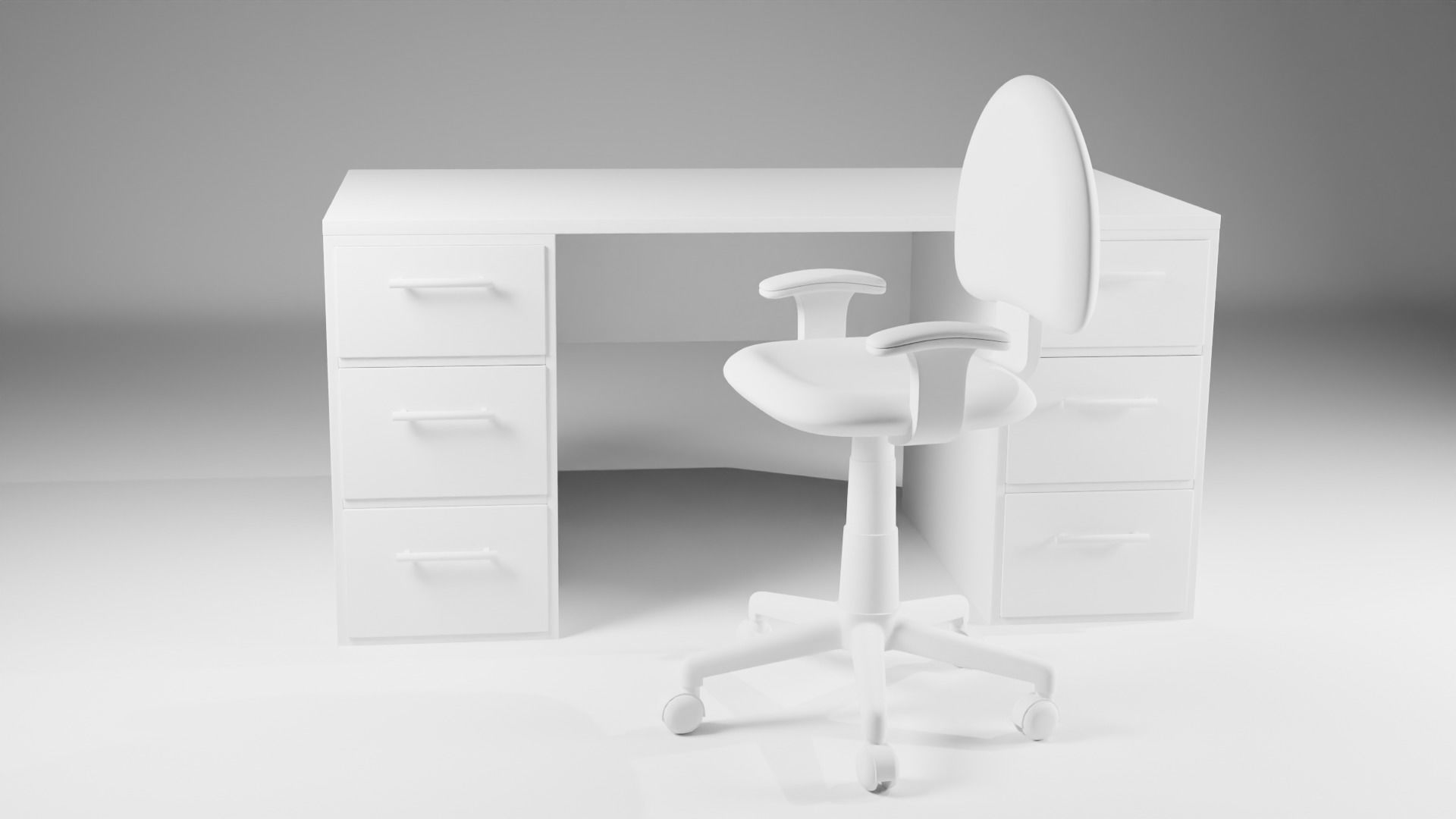 Classic And Modern Office Furniture 3D model CGTrader
