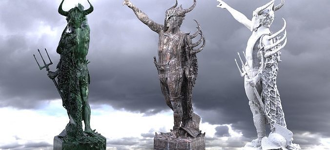 Dark Viking Warrior Statue 3D model