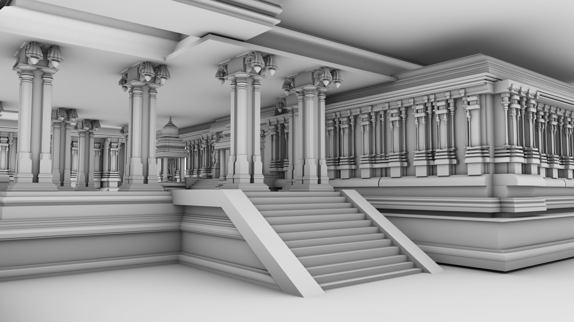 god murugan temple interior 3D model | CGTrader