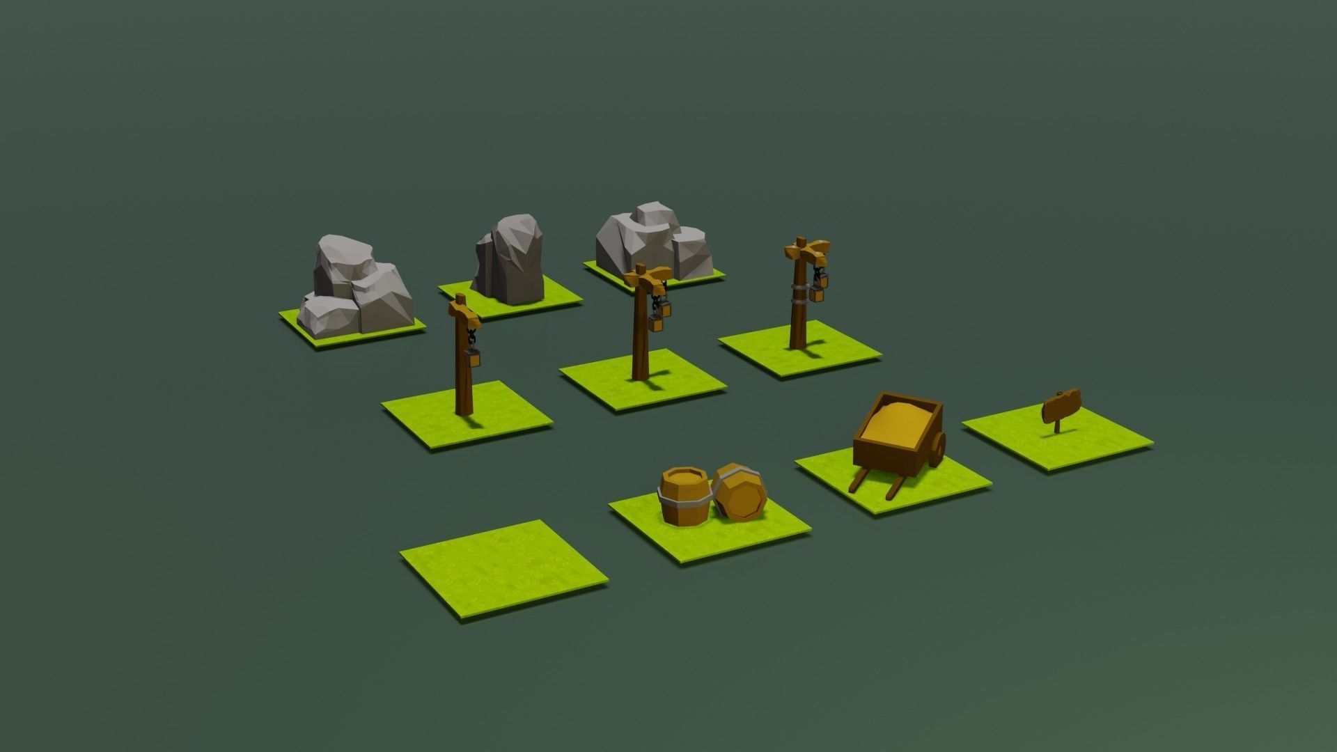 Medieval simple street set free VR / AR / low-poly 3D model | CGTrader