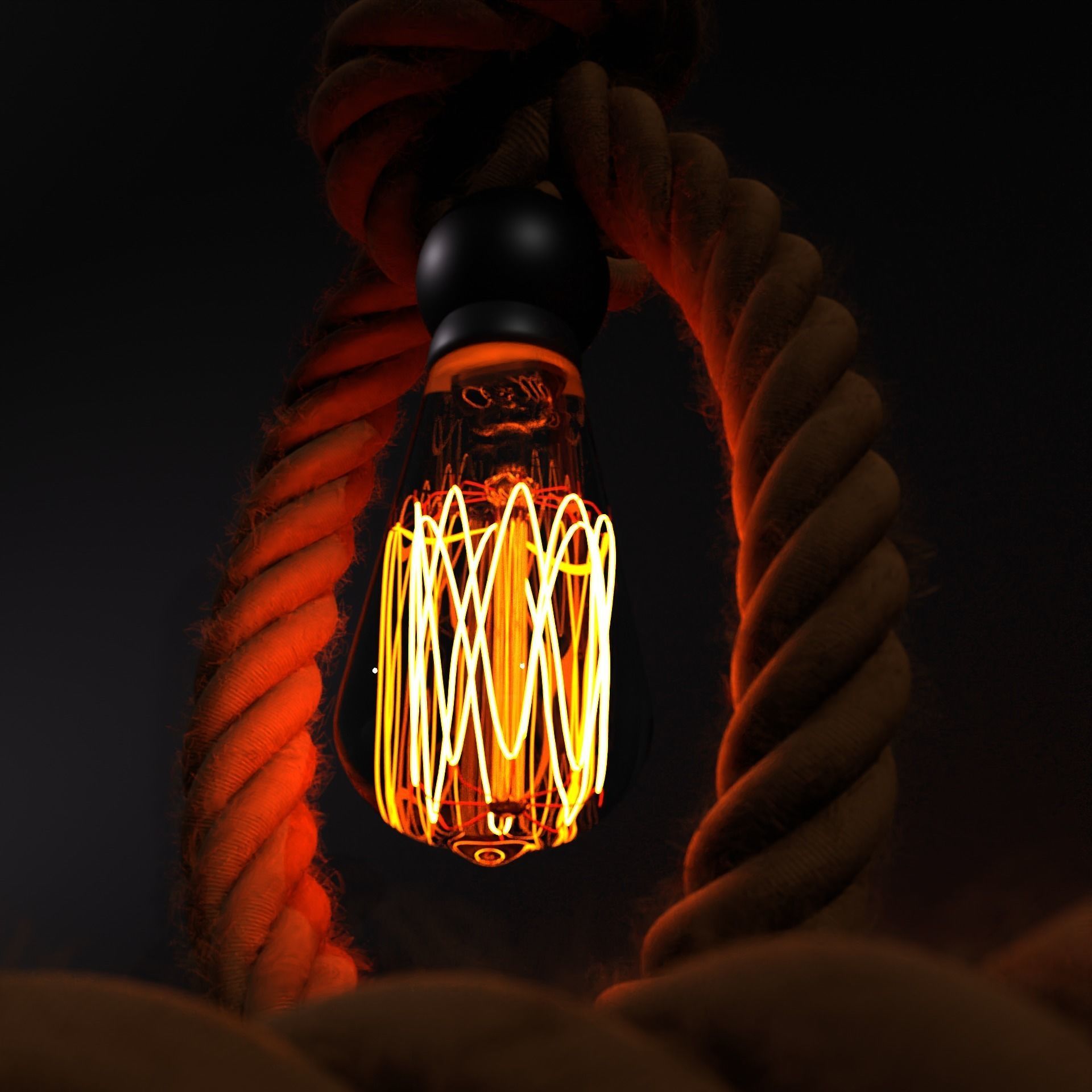 Realistic Rope Lamp 3D model | CGTrader
