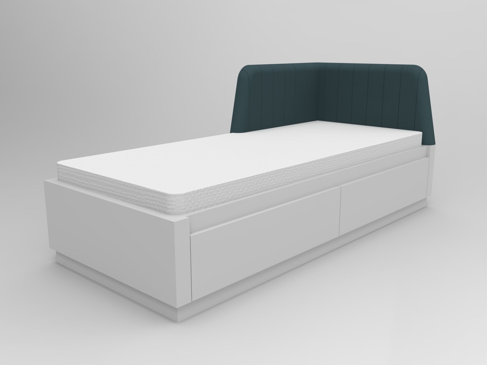 Single bed with corner headboard 3D model CGTrader