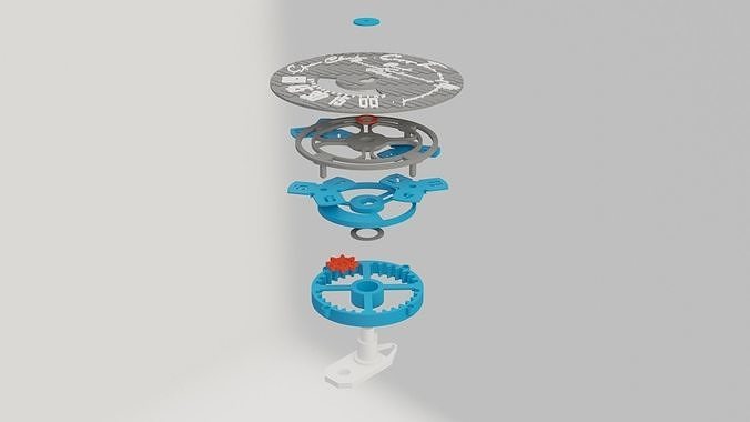 3D Printable CLOCK Movement Mechanism For Quartz Movement 3D model 3D
