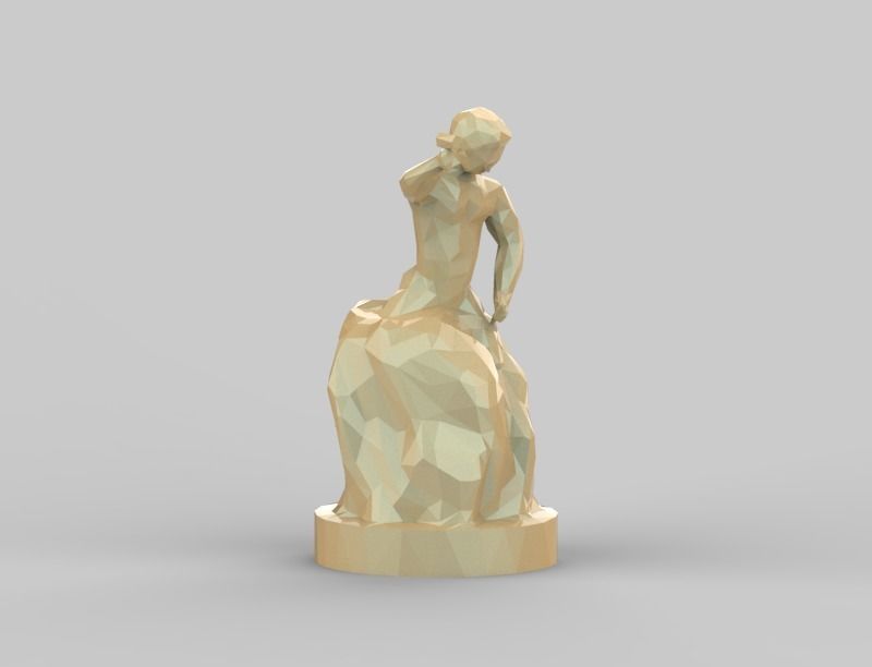 Polygonal Man Carving Himself Statue free 3D model 3D printable CGTrader