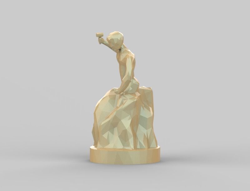 Polygonal Man Carving Himself Statue free 3D model 3D printable CGTrader