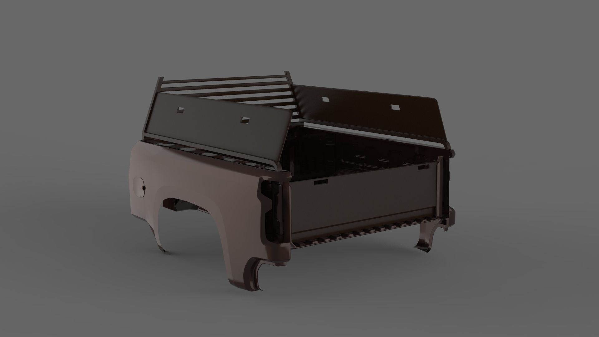 Chevy truck bed rails with cover 3D model CGTrader