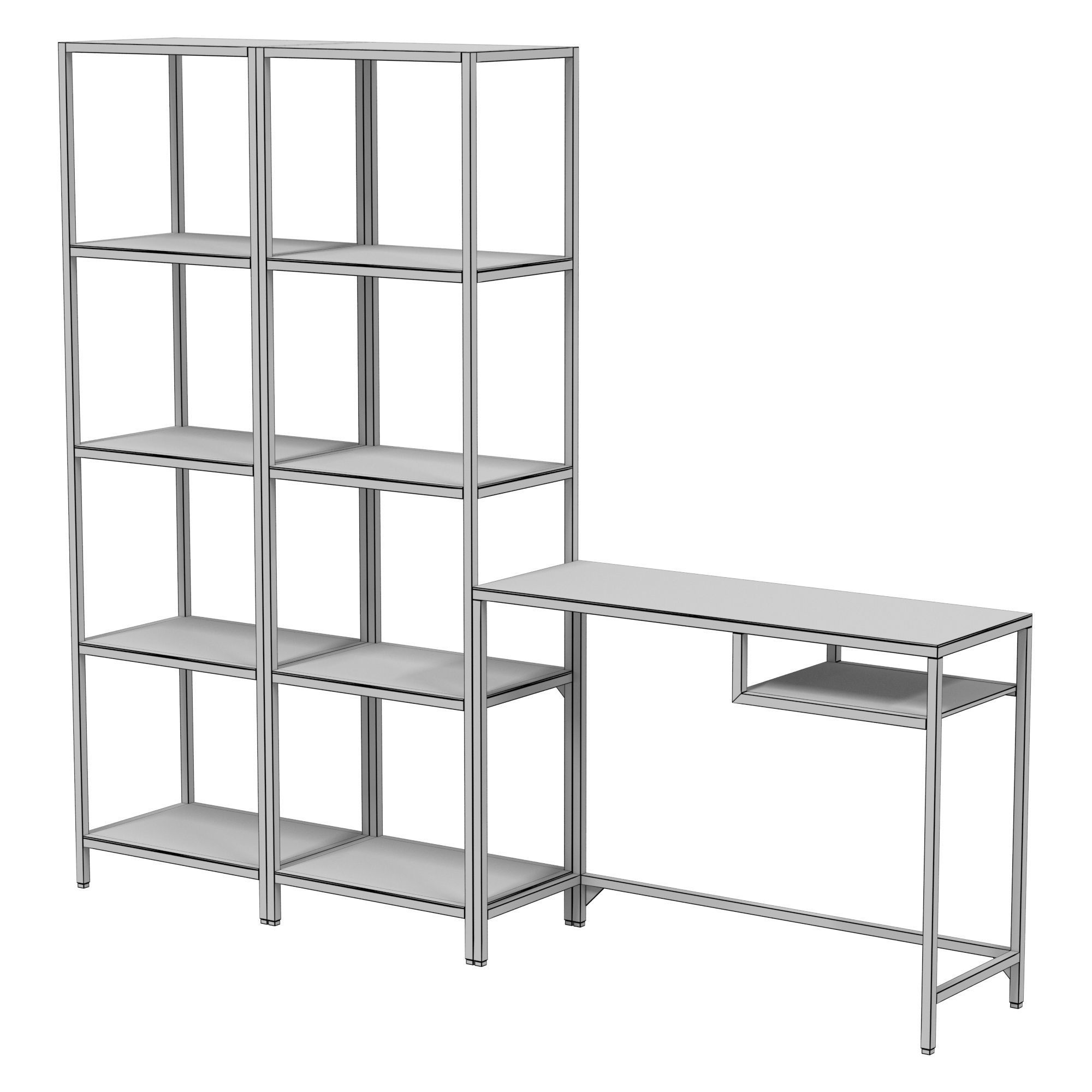 IKEA VITTSJO VETSE Shelving unit with laptop table 3D model CGTrader