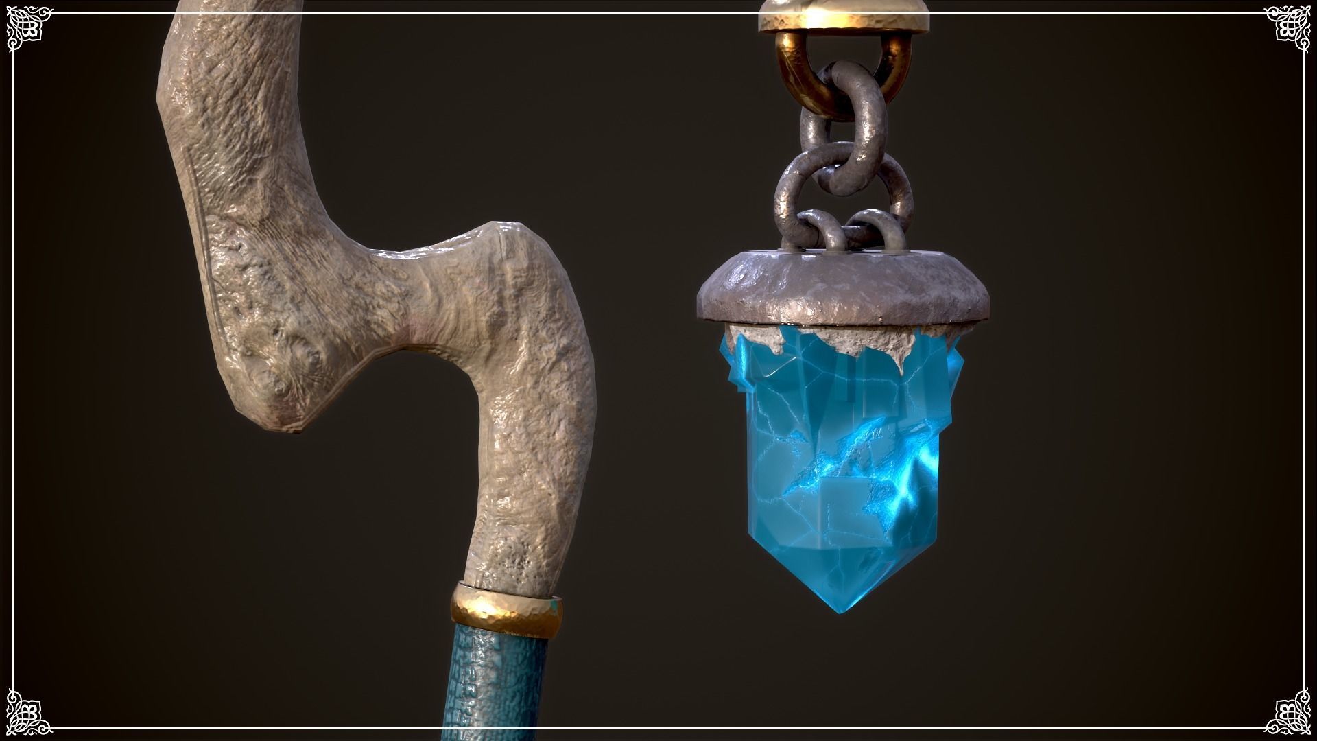 3D model Wizard staff with crystal VR / AR / low-poly | CGTrader